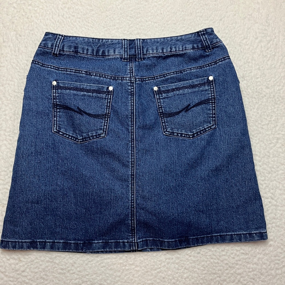 Christopher & Banks Skort Womens 8 Blue Denim M Wash Casual Mini Skirt Shorts - Picture 7 of 9